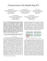Characterization of the bistable ring PUF
