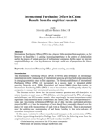 International Purchasing Offices in China: Results from the empirical research