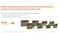 Monitoring Vegetation Dynamics and Stress with Optical Sensors: A study of Alpine Grasslands among Multiple Spatial Scales