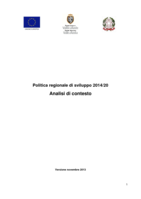 Politica regionale di sviluppo 2014/20. Analisi di contesto