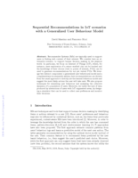 Sequential recommendations in IOT scenarios with a generalized user behaviour model