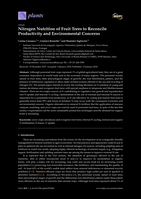 Nitrogen Nutrition of Fruit Trees to Reconcile Productivity and Environmental Concerns