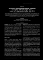 Analysis of influenza vaccination coverage among the elderly living in Rome, based on a deprivation index, 2009-13