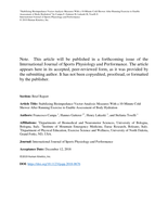 Stabilizing Bioimpedance-Vector-Analysis Measures With a 10-Minute Cold Shower After Running Exercise to Enable Assessment of Body Hydration