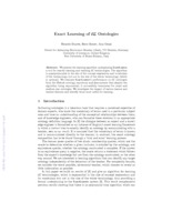 Exact Learning of EL Ontologies