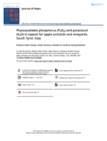 Phytoavailable phosphorus (P2O5) and potassium (K2O) in topsoil for apple orchards and vineyards, South Tyrol, Italy