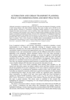 Automation and urban transport planning: policy recommendations and best practices