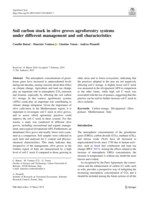 Soil carbon stock in olive groves agroforestry systems under different management and soil characteristics
