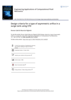 Design criteria for a type of asymmetric orifice in a surge tank using CFD