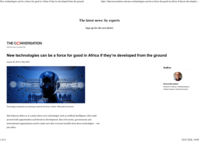 New technologies can be a force for good in Africa if they’re developed from the ground