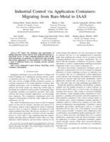 Industrial Control via Application Containers: Migrating from Bare-Metal to IAAS