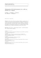 Optimization of the head geometry for a cable car passing over a support