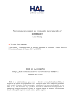 Government awards as economic instruments of governance