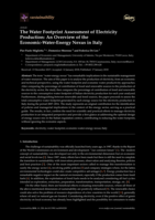 The Water Footprint Assessment of Electricity Production: An Overview of the Economic-Water-Energy Nexus in Italy