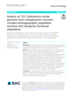 Analysis of 1,321 Eubacterium rectale genomes from metagenomes uncovers complex phylogeographic population structures and subspecies functional adaptations