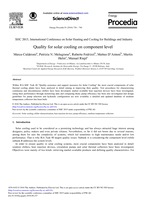 Quality for Solar Cooling on Component Level