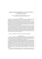 Lubrication of gearboxes: CFD analysis of a cycloidal gear set