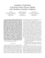Soundness verification of decision-aware process models with variable-to-variable conditions
