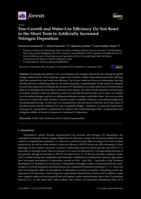 Tree Growth and Water-Use Efficiency Do Not React in the Short Term to Artificially Increased Nitrogen Deposition