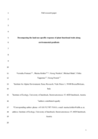 Decomposing the land-use specific response of plant functional traits along environmental gradients