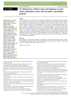 The effectiveness of flower strips and hedgerows on pest control, pollination services and crop yield: a quantitative synthesis