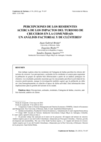 Percepciones de los residentes acerca de los impactos del turismo en la comunidad: Un análisis factorial y de clústeres