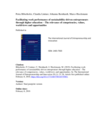 Facilitating work performance of sustainability-driven entrepreneurs through higher education: The relevance of competencies, values, worldviews and opportunities