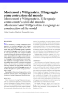 Montessori e Wittgenstein: Il linguaggio come costruzione del mondo = Montessori and Wittgenstein: Language as construction of the world