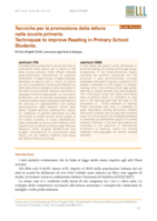 Tecniche per la promozione della lettura nella scuola primaria