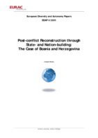 Post-conflict reconstruction through state- and nation-building: the case of Bosnia and Herzegovina