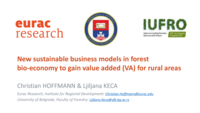 New sustainable business models in forest bio-economy to gain value added (VA) for rural areas