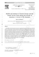 Health and nutrition in Eastern Europe and the former Soviet Union during the decade of transition: A review of the literature