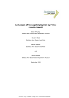 An Analysis of Teenage Employment by Firms, 1999-2007