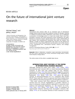 On the Future of International Joint Venture Research