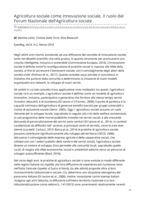 Agricoltura sociale come innovazione sociale: il ruolo del Forum Nazionale dell’Agricoltura sociale