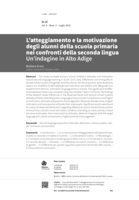 L’atteggiamento e la motivazione degli alunni della scuola primaria nei confronti della seconda lingua. Un’indagine in Alto Adige