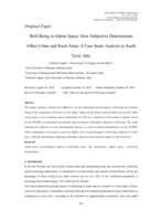 Well-being in Alpine Space: How subjective determinants affect urban and rural areas: A case study Analysis in South Tyrol