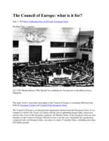 The Council of Europe: what is it for?