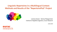 Linguistic Repertoires in a Multilingual Context: Methods and Results of the "RepertoirePluS" Project