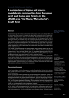 A comparison of Alpine soil macroinvertebrate communities from European larch and Swiss pine forests in the LTSER area “Val Mazia/Matschertal”, South Tyrol