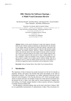 100+ Metrics for Software Startups-A Multi-Vocal Literature Review