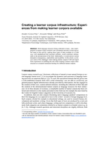 Creating a learner corpus infrastructure: Experiences from making language learner data available