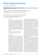 Tuberculosis in early medieval Switzerland: osteological and molecular evidence from Courroux