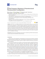 On the Frequency Response of Nanostructured Thermoacoustic Loudspeakers