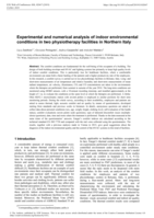 Experimental and numerical analysis of indoor environmental conditions in two physiotherapy facilities in Northern Italy