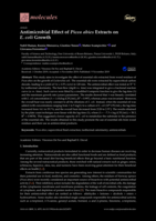 Antimicrobial effect of Picea abies extracts on E. coli growth