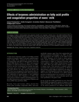 Effects of terpenes administration on fatty acid profile and coagulation properties of ewes’ milk