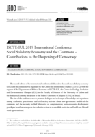 ISCTE-IUL 2019 International Conference: Social Solidarity Economy and the Commons – Contributions to the Deepening of Democracy