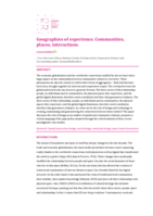 Geographies of experience. Communities, places, interactions