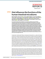 Diet influences the functions of the human intestinal microbiome
